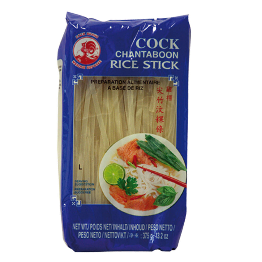 Reisnudeln 375 g Cock Brand Rice Reis Nudeln Chantaboon Rice Stick 5mm