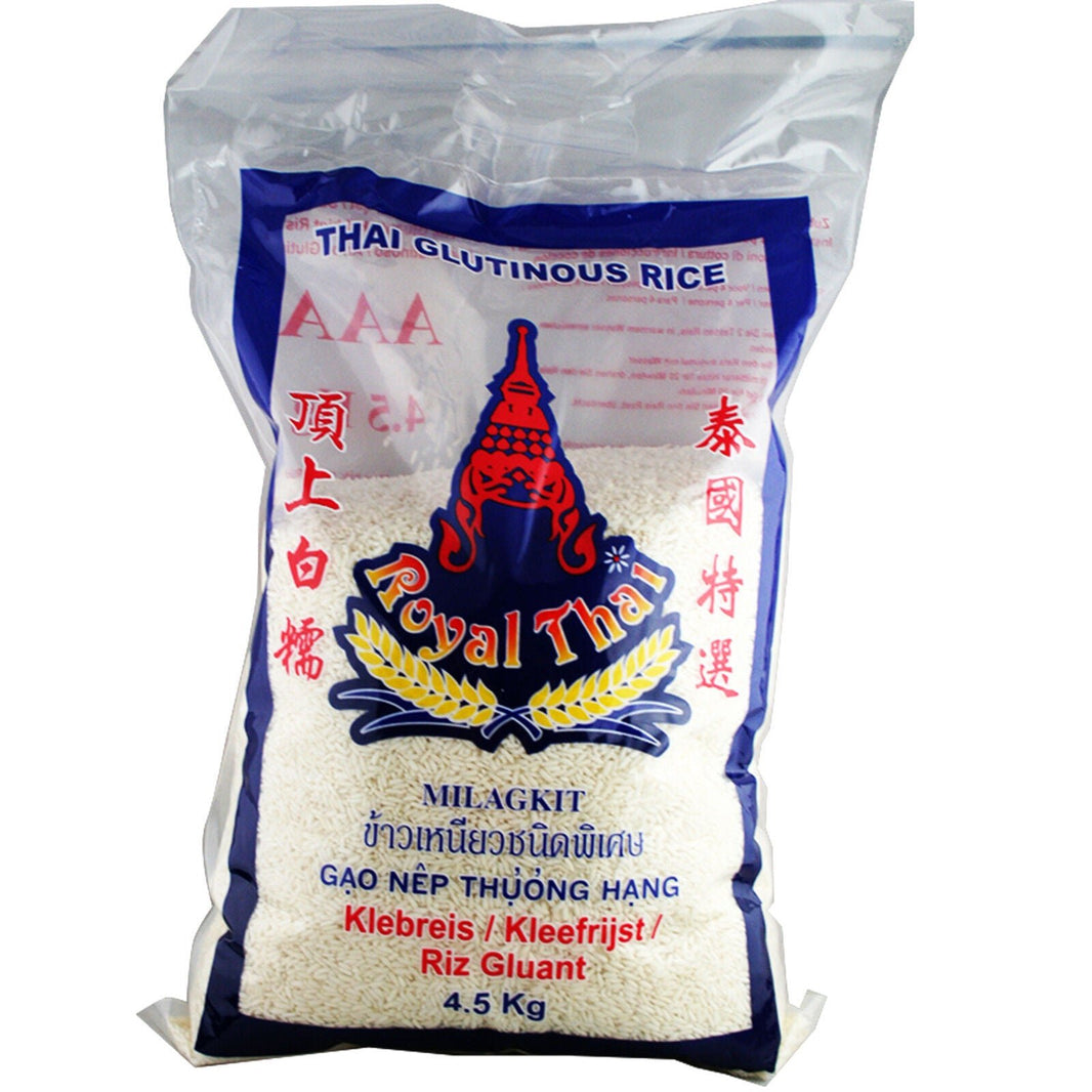 ROYAL THAI Klebreis 4,5 Kilo Klebereis Premiumqualität AAA Glutinous Rice