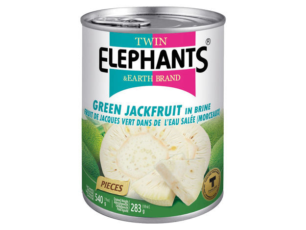 Twin Elephants - grüne Jackfrucht in Stücke - 540g / ATG 283g