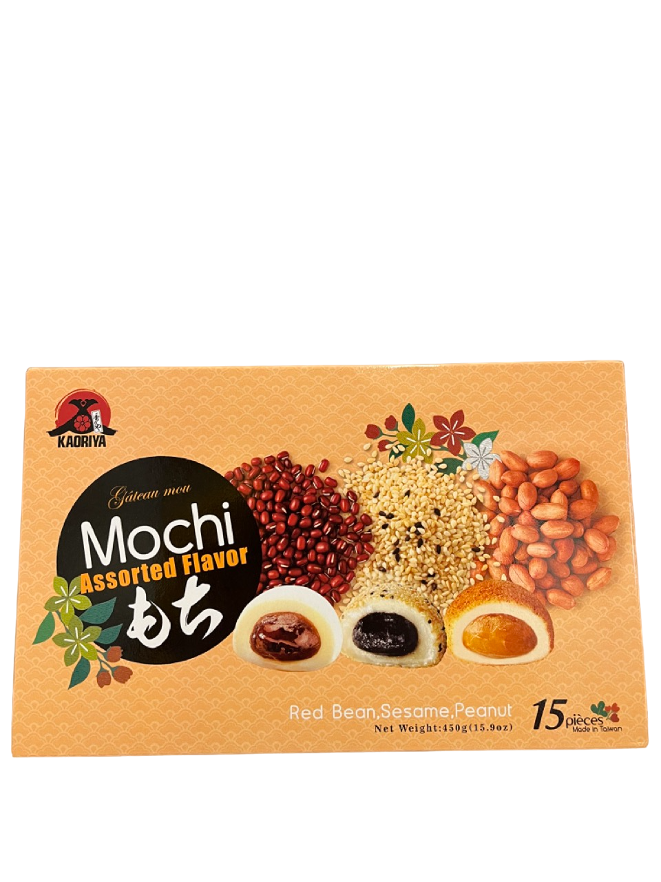 Kaoriya - Mochi Rote Bohne, Sesam, Erdnuss Geschmack - 450g