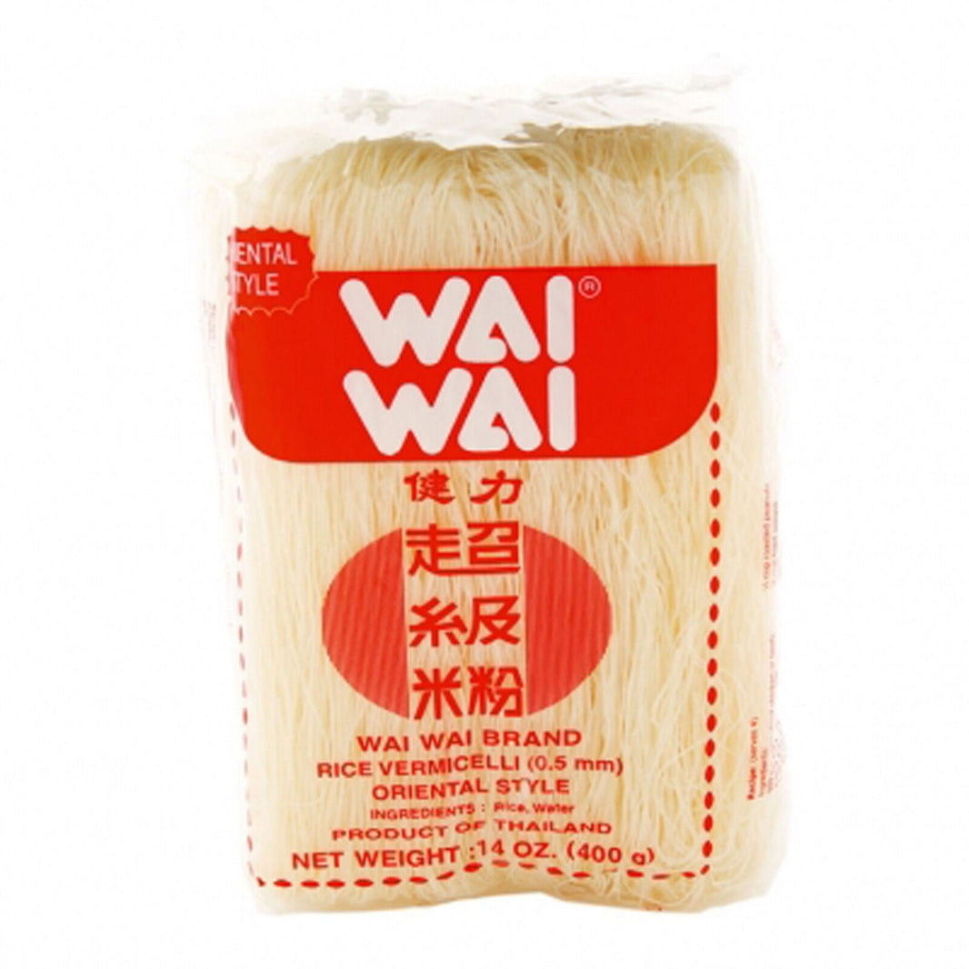 Reisnudeln Rice Vermicelli 400 g WAI WAI Brand Rice 0,5mm Reis Nudeln