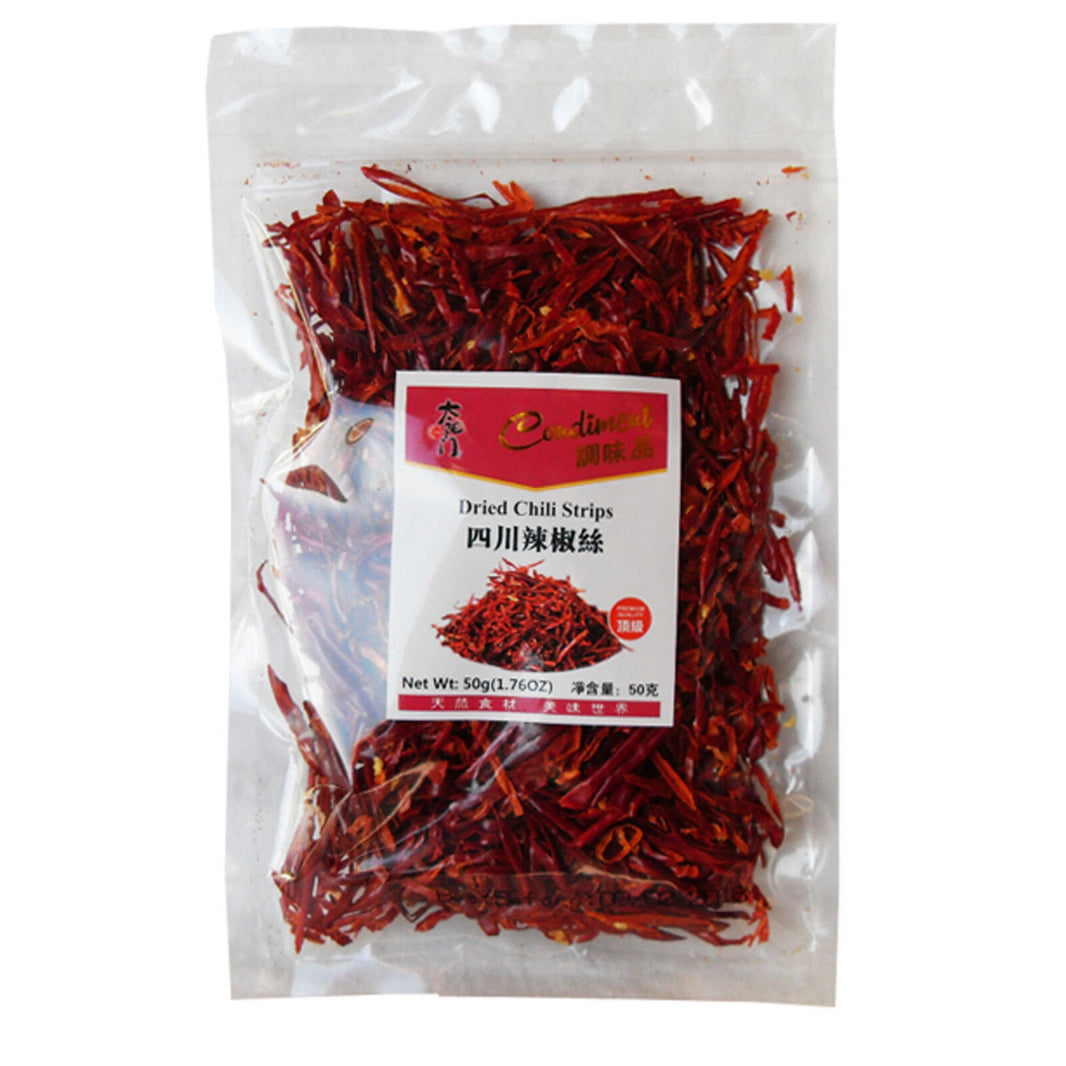 50g  getrocknete rote Chili Streifen Condiment Dried Chilli Strips